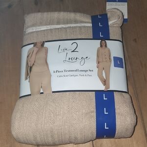 Live 2 Lounge 3-Piece Textured Lounge Set - Tan